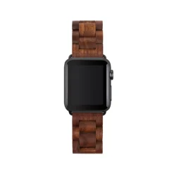Woodcessories - Walnut / Black - Wooden Apple Watch Band 42 mm - Eco Strap - Stainless Steel - Wooden Apple Watch Strap - Avvenice