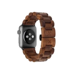 Woodcessories - Walnut / Black - Wooden Apple Watch Band 42 mm - Eco Strap - Stainless Steel - Wooden Apple Watch Strap - Avvenice