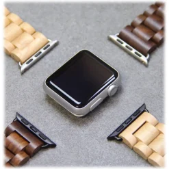 Woodcessories - Walnut / Black - Wooden Apple Watch Band 42 mm - Eco Strap - Stainless Steel - Wooden Apple Watch Strap - Avvenice