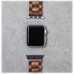 Woodcessories - Walnut / Black - Wooden Apple Watch Band 42 mm - Eco Strap - Stainless Steel - Wooden Apple Watch Strap - Avvenice