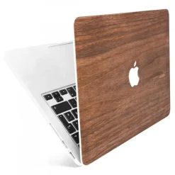 Woodcessories - Walnut / MacBook Skin Cover - MacBook 15 Pro Touchbar - Eco Skin - Apple Logo - Wooden MacBook Cover - Avvenice