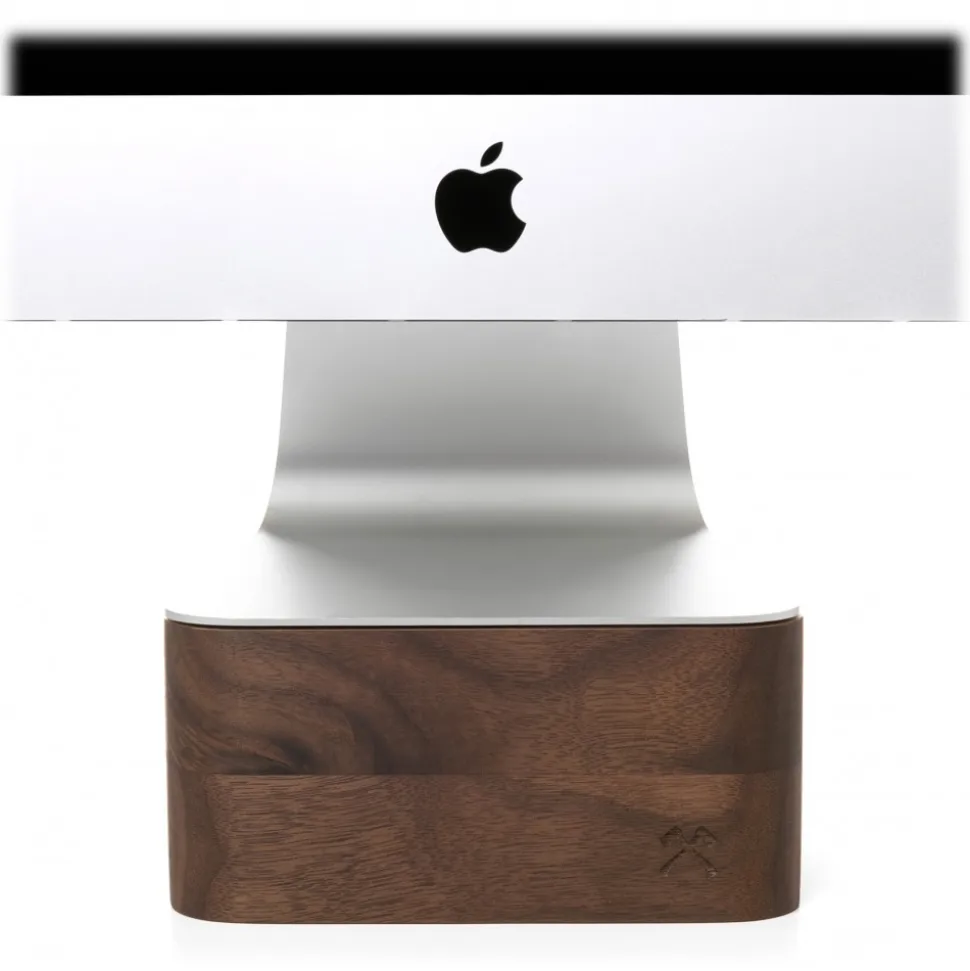 Woodcessories - Walnut / Premium Wooden iMac Stand - MacBook 21,5 - Eco Foot - Wooden MacBook Support - Avvenice