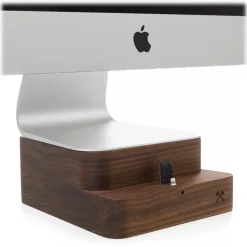 Woodcessories - Walnut / Premium Wooden iMac Stand + iPhone - MacBook 27 - Eco Foot - Wooden MacBook Support - Avvenice