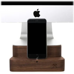 Woodcessories - Walnut / Premium Wooden iMac Stand + iPhone - MacBook 21,5 - Eco Foot - Wooden MacBook Support - Avvenice