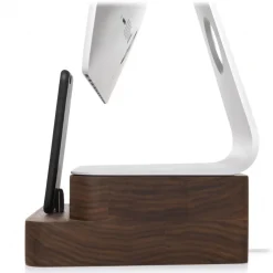 Woodcessories - Walnut / Premium Wooden iMac Stand + iPhone - MacBook 21,5 - Eco Foot - Wooden MacBook Support - Avvenice