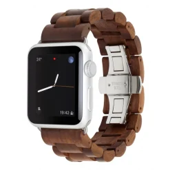 Woodcessories - Walnut / Silver - Wooden Apple Watch Band 38 mm - Eco Strap - Stainless Steel - Wooden Apple Watch Strap - Avvenice