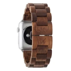 Woodcessories - Walnut / Silver - Wooden Apple Watch Band 38 mm - Eco Strap - Stainless Steel - Wooden Apple Watch Strap - Avvenice
