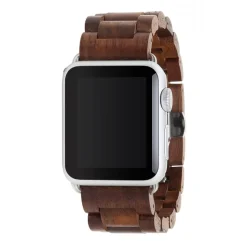 Woodcessories - Walnut / Silver - Wooden Apple Watch Band 38 mm - Eco Strap - Stainless Steel - Wooden Apple Watch Strap - Avvenice