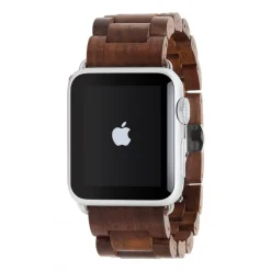 Woodcessories - Walnut / Silver - Wooden Apple Watch Band 38 mm - Eco Strap - Stainless Steel - Wooden Apple Watch Strap - Avvenice