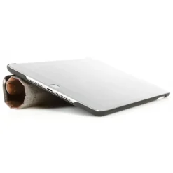 Woodcessories - Walnut / Silver Metal / Leather / Black Hardcover - iPad Mini 4 - Flip Case - Eco Guard Metal & Wood - Avvenice