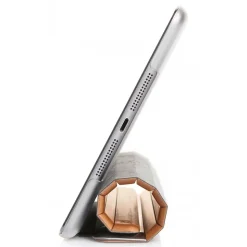 Woodcessories - Walnut / Silver Metal / Leather / Transclucent Hardcover - iPad Pro 9'7 - Flip Case - Eco Guard Metal & Wood - Avvenice