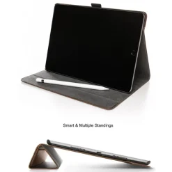 Woodcessories - Walnut and Leather Hard Cover - iPad 2017 / 2018 (9.7) - Flip Case - Eco Flip Leather and Wood - Avvenice