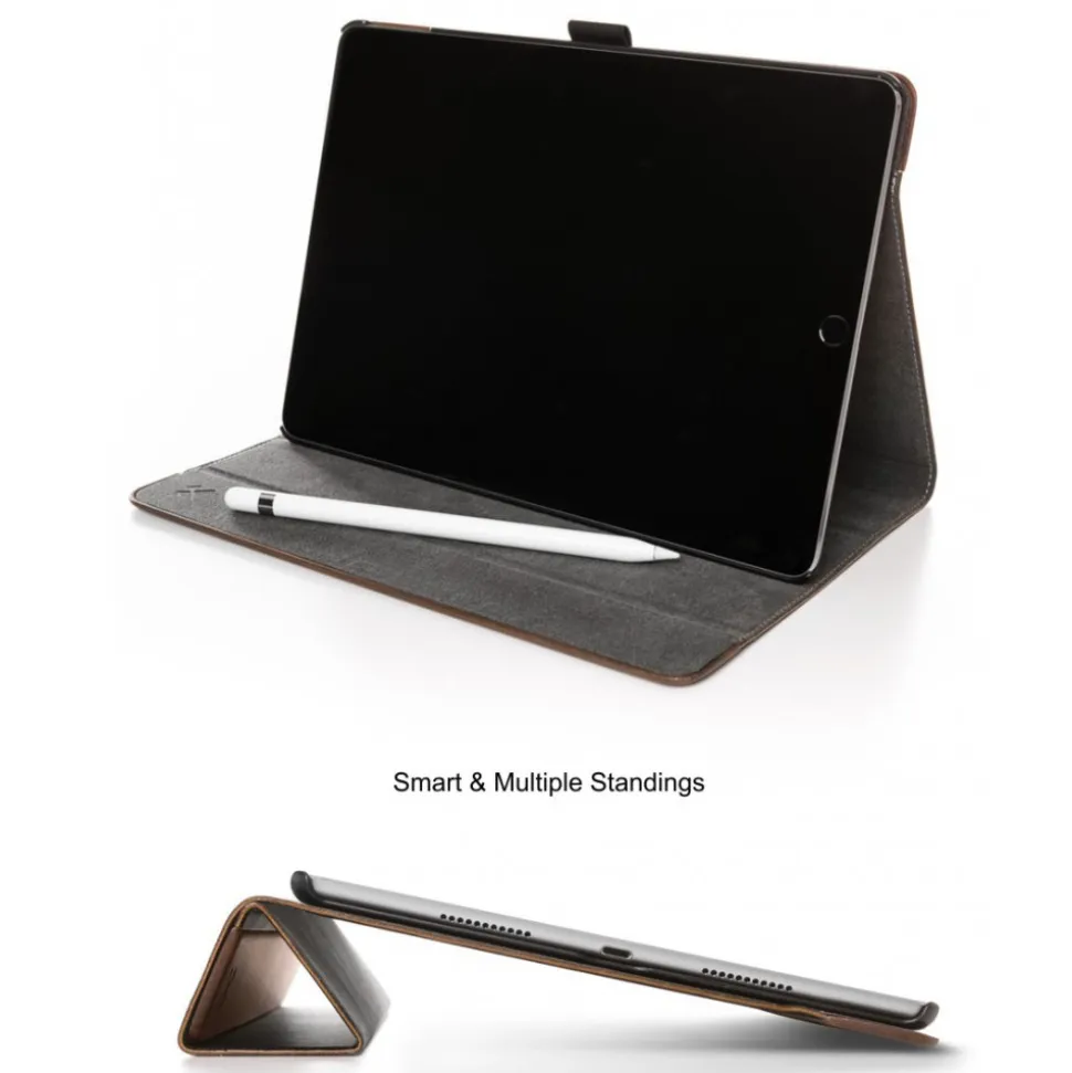 Woodcessories - Walnut and Leather Hard Cover - iPad Pro 12.9 - Flip Case - Eco Flip Leather and Wood - Avvenice