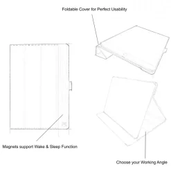 Woodcessories - Walnut and Leather Hard Cover - iPad Pro 12.9 - Flip Case - Eco Flip Leather and Wood - Avvenice