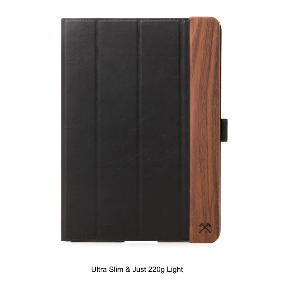 Woodcessories - Walnut and Leather Hard Cover - iPad Air 2 - Flip Case - Eco Flip Leather and Wood - Avvenice