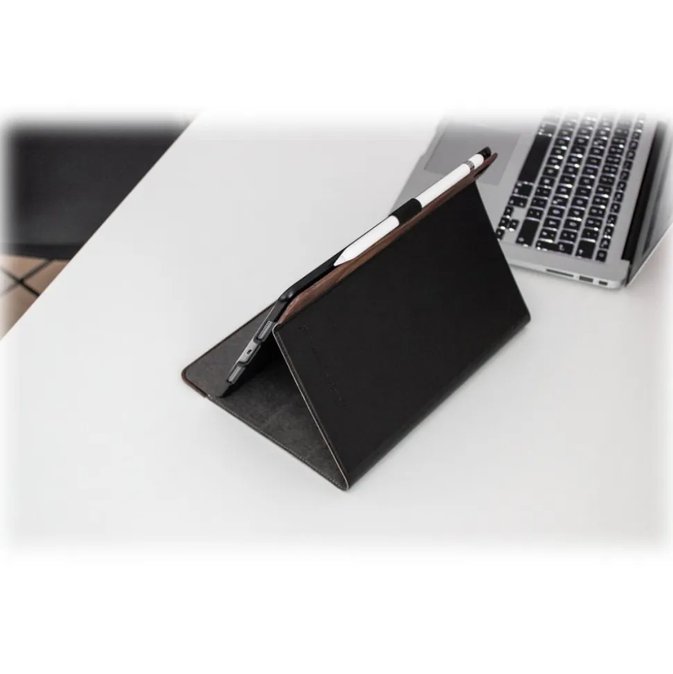Woodcessories - Walnut and Leather Hard Cover - iPad Air 2 - Flip Case - Eco Flip Leather and Wood - Avvenice