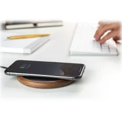 Woodcessories - Wireless Charging Station Dock Qi (10W) - Walnut - Real Wood Premium Eco Pad - iPhone - Apple - Samsung - Avvenice