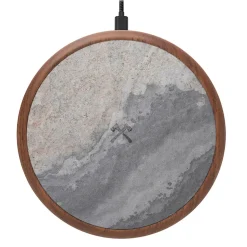 Woodcessories - Wireless Charging Station Dock Qi (10W) - Ecopad Stone - Real Stone Premium Eco Pad - iPhone - Samsung - Avvenice