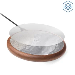 Woodcessories - Wireless Charging Station Dock Qi (10W) - Ecopad Stone - Real Stone Premium Eco Pad - iPhone - Samsung - Avvenice