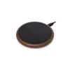 Woodcessories - Wireless Charging Station Dock Qi (10W) - Walnut & Leather - Real Wood Premium Eco Pad - iPhone - Samsung - Avvenice