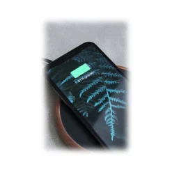 Woodcessories - Wireless Charging Station Dock Qi (10W) - Walnut & Leather - Real Wood Premium Eco Pad - iPhone - Samsung - Avvenice