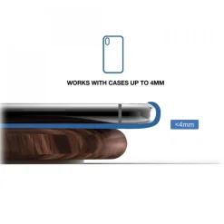 Woodcessories - Wireless Charging Station Dock Qi (10W) - Walnut & Leather - Real Wood Premium Eco Pad - iPhone - Samsung - Avvenice