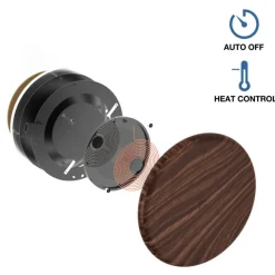 Woodcessories - Wireless Charging Station Dock Qi (10W) - Walnut & Leather - Real Wood Premium Eco Pad - iPhone - Samsung - Avvenice