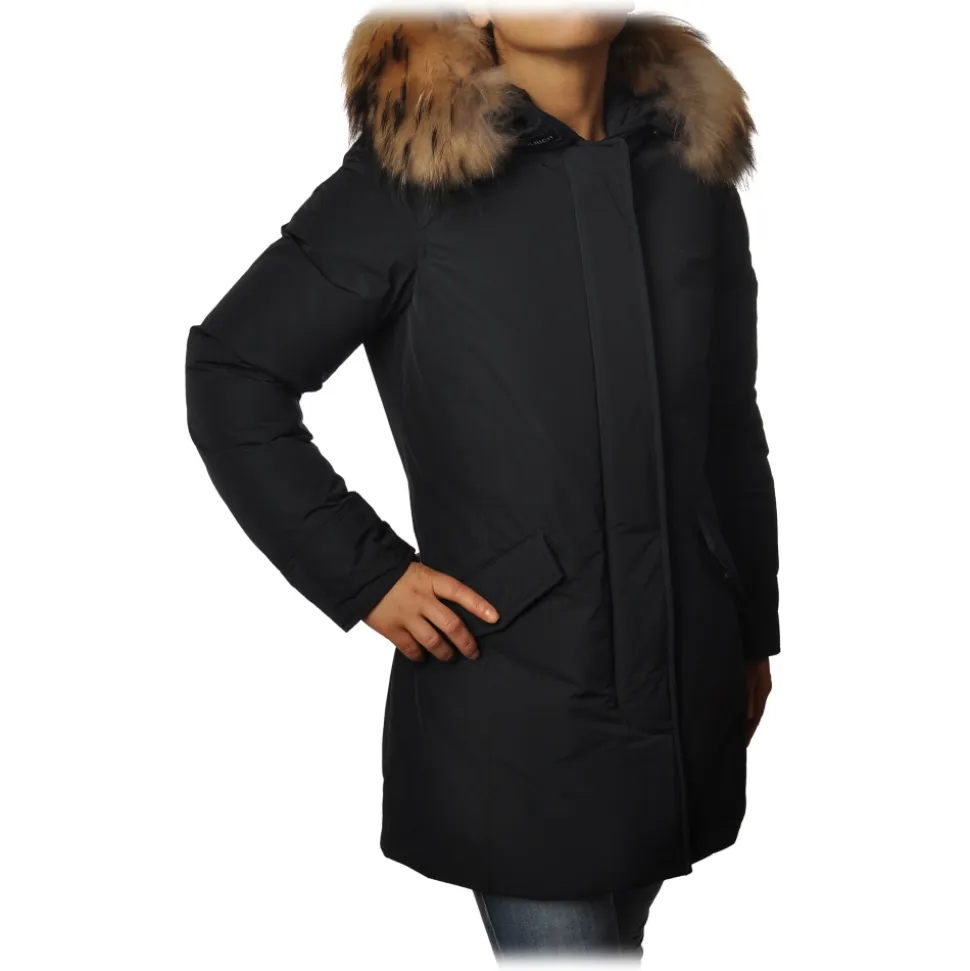 Woolrich - Arctic Parka with Hood and Contrasting Color Fur - Blue - Jacket - Luxury Exclusive Collection - Avvenice