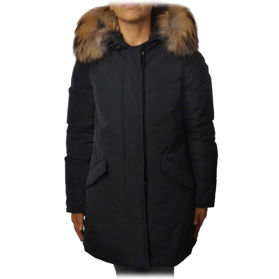 Woolrich - Arctic Parka with Hood and Contrasting Color Fur - Blue - Jacket - Luxury Exclusive Collection - Avvenice
