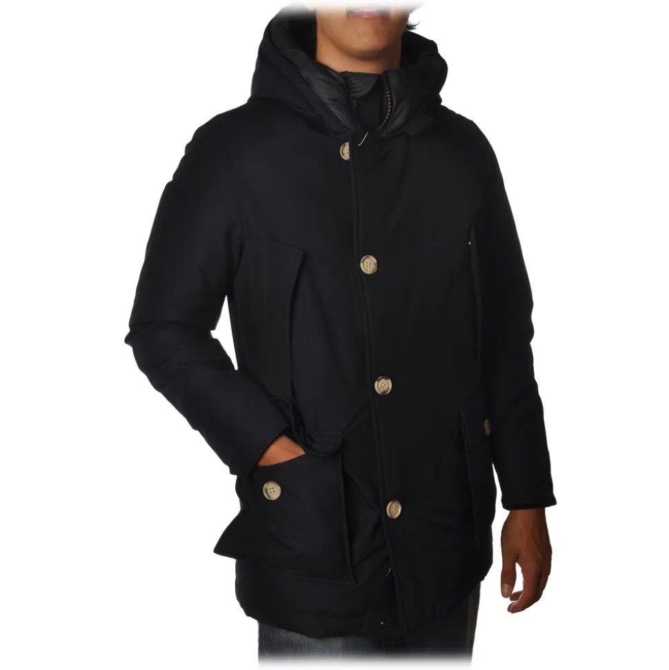 Woolrich - Artic Parka NF with Visible Contrast Buttons - Blue - Jacket - Luxury Exclusive Collection - Avvenice