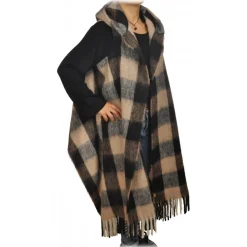 Woolrich - Check Patterned Mantle - Black/Beige - Jacket - Luxury Exclusive Collection - Avvenice