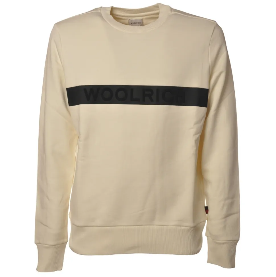 Woolrich - Crewneck Fleece Sweatshirt - Cream - Pullover - Luxury Exclusive Collection - Avvenice