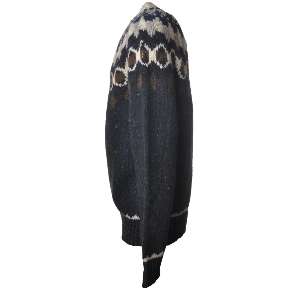 Woolrich - Crewneck Nap Wool Jacquard Sweater - Blue - Pullover - Luxury Exclusive Collection - Avvenice