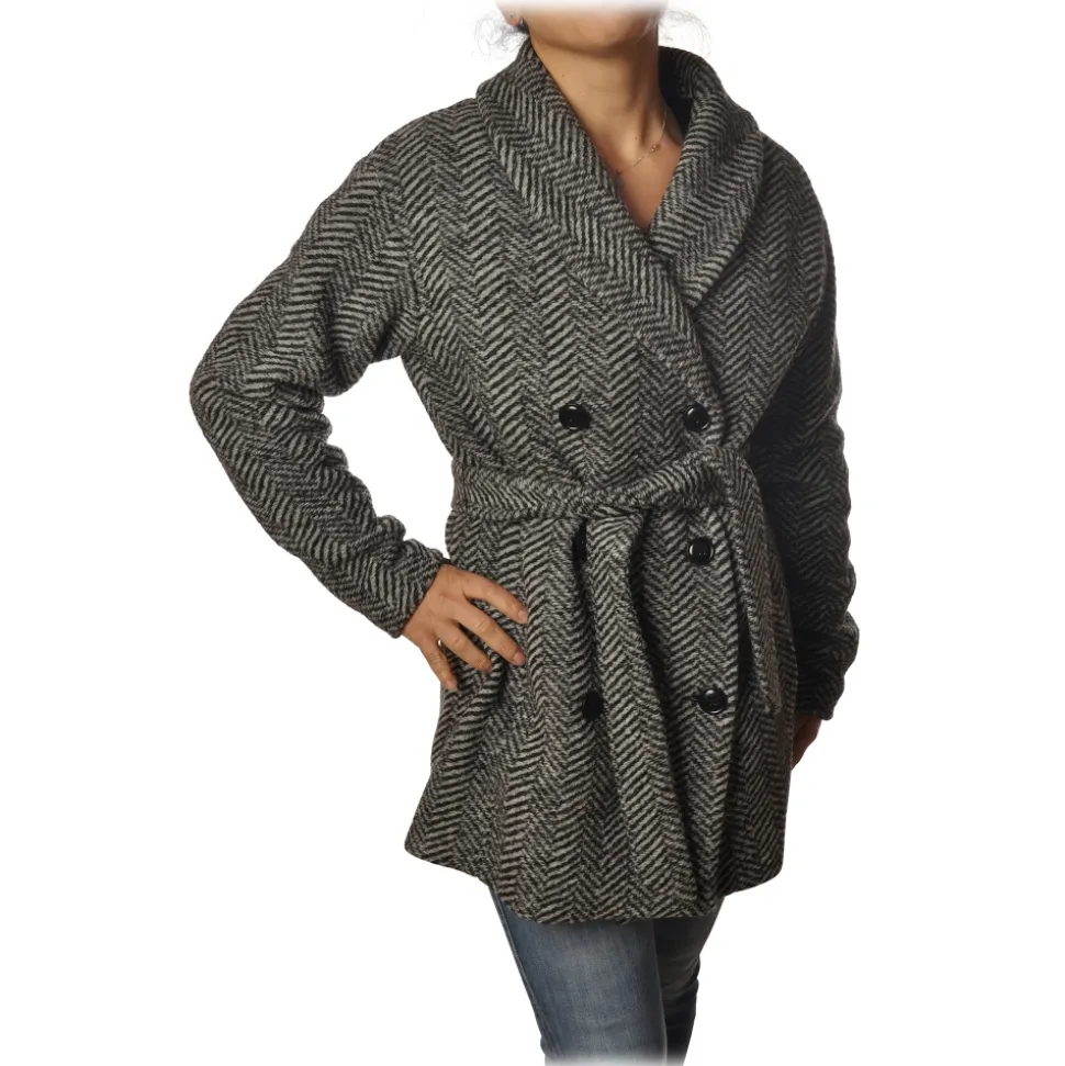 Woolrich - Double-Breasted Coat - Black - Jacket - Luxury Exclusive Collection - Avvenice