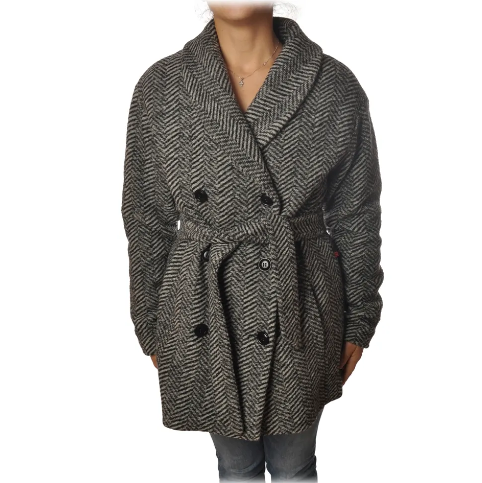 Woolrich - Double-Breasted Coat - Black - Jacket - Luxury Exclusive Collection - Avvenice