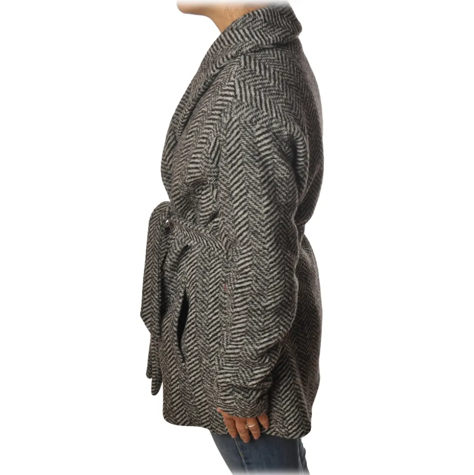 Woolrich - Double-Breasted Coat - Black - Jacket - Luxury Exclusive Collection - Avvenice