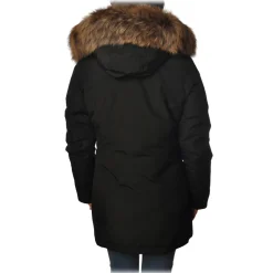 Woolrich - Down Jacket with Fur-Trimmed Hood - Black - Jacket - Luxury Exclusive Collection - Avvenice