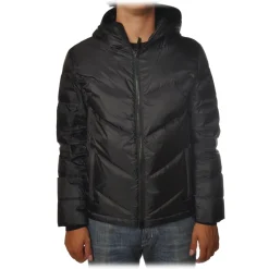 Woolrich - Hooded Chevron Jacket - Black - Jacket - Luxury Exclusive Collection - Avvenice