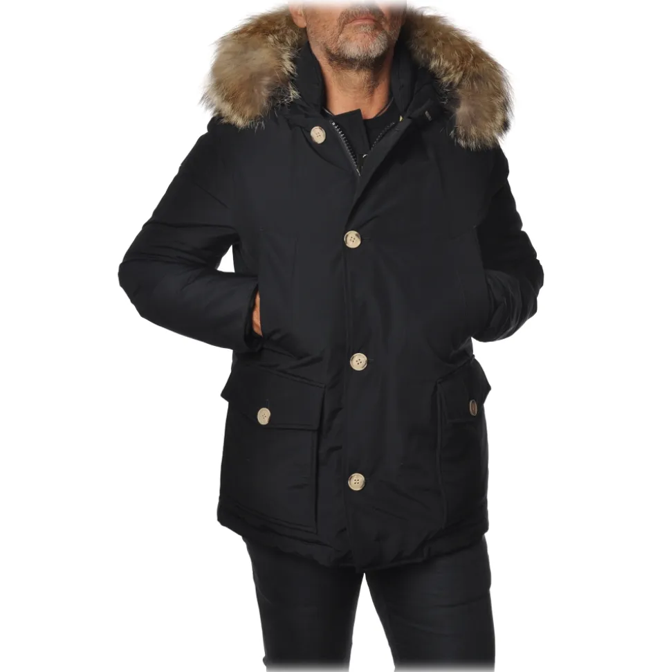 Woolrich - Jacket with Fur-Trimmed Hood - Blue - Jacket - Luxury Exclusive Collection - Avvenice