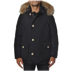 Woolrich - Jacket with Fur-Trimmed Hood - Blue - Jacket - Luxury Exclusive Collection - Avvenice