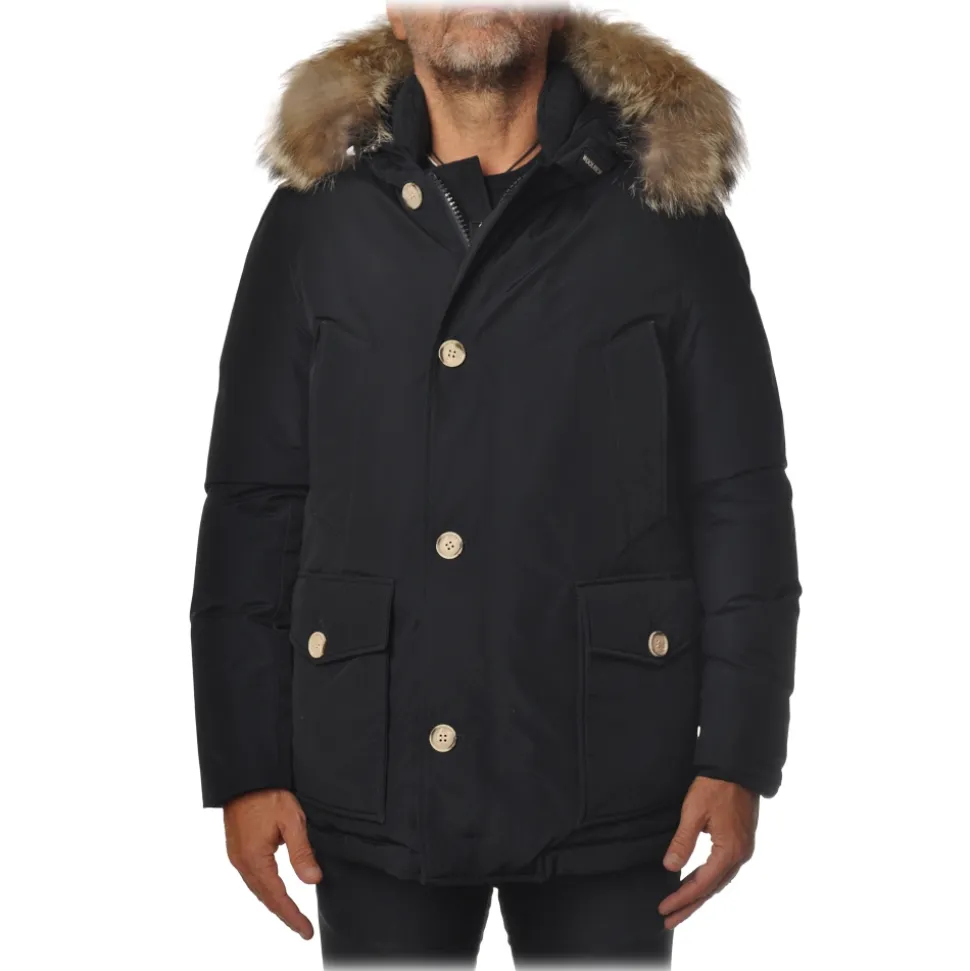 Woolrich - Jacket with Fur-Trimmed Hood - Blue - Jacket - Luxury Exclusive Collection - Avvenice