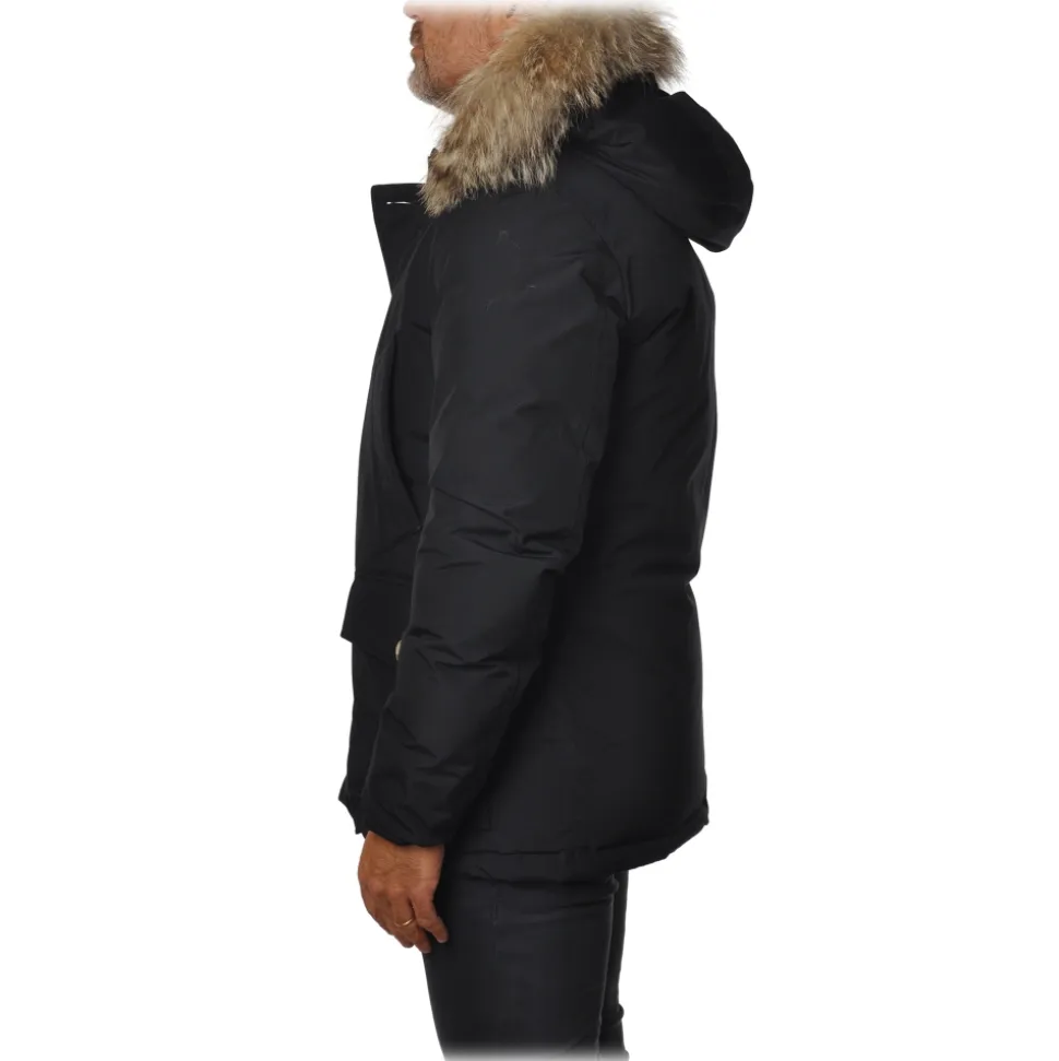 Woolrich - Jacket with Fur-Trimmed Hood - Blue - Jacket - Luxury Exclusive Collection - Avvenice