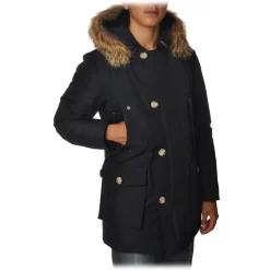 Woolrich - Long Artic Parka DF with Fur-trimmed Hood- Navy Blue - Jacket - Luxury Exclusive Collection - Avvenice