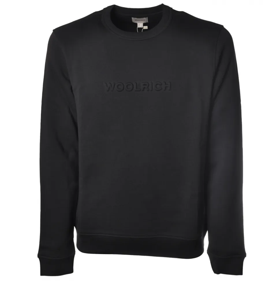 Woolrich - Long Sleeve Crewneck Sweatshirt - Blue - Luxury Exclusive Collection - Avvenice