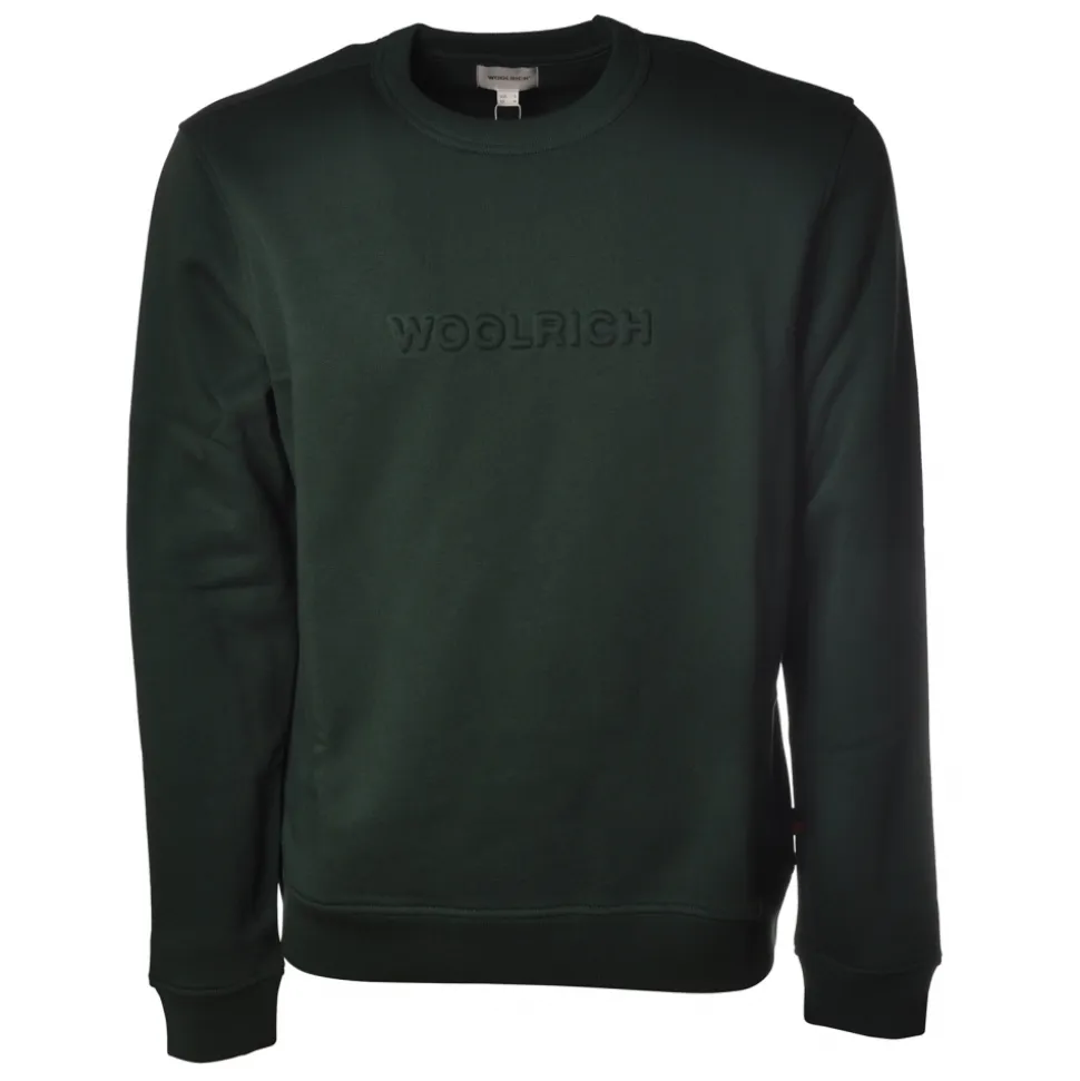 Woolrich - Long Sleeve Crewneck Sweatshirt - Green - Luxury Exclusive Collection - Avvenice