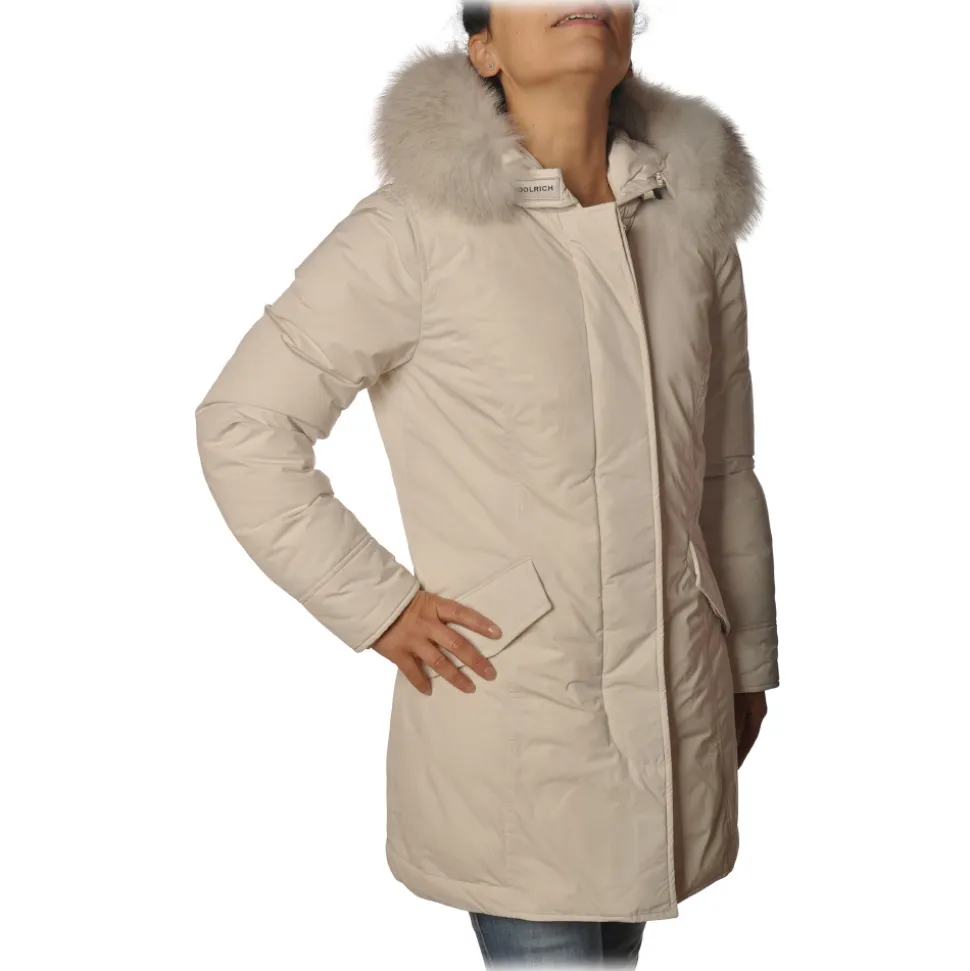 Woolrich - Luxury Arctic Parka With Fox Fur - White Stone - Jacket - Luxury Exclusive Collection - Avvenice