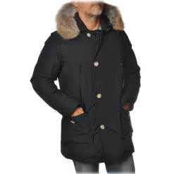Woolrich - Parka With Detachable Fur - Blue - Jacket - Luxury Exclusive Collection - Avvenice