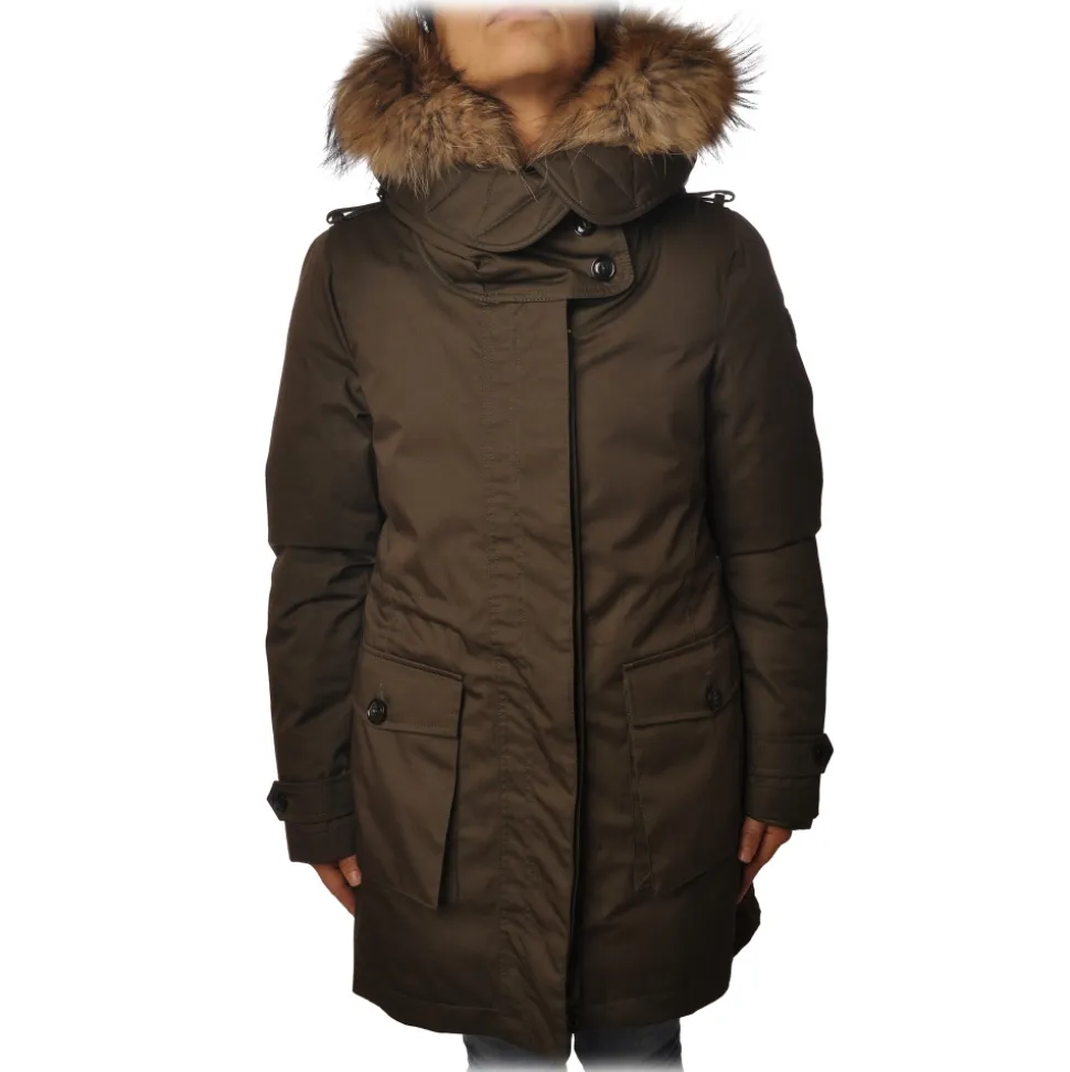 Woolrich - Parka with Fur-Trimmed Hood - Green - Jacket - Luxury Exclusive Collection - Avvenice