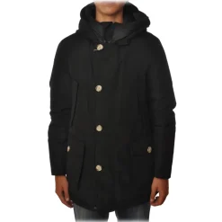 Woolrich - Parka with Hood and Contrast Buttons  - Black - Jacket - Luxury Exclusive Collection - Avvenice