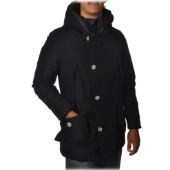 Woolrich - Parka with Hood and Technical Fabric - Blue - Jacket - Luxury Exclusive Collection - Avvenice